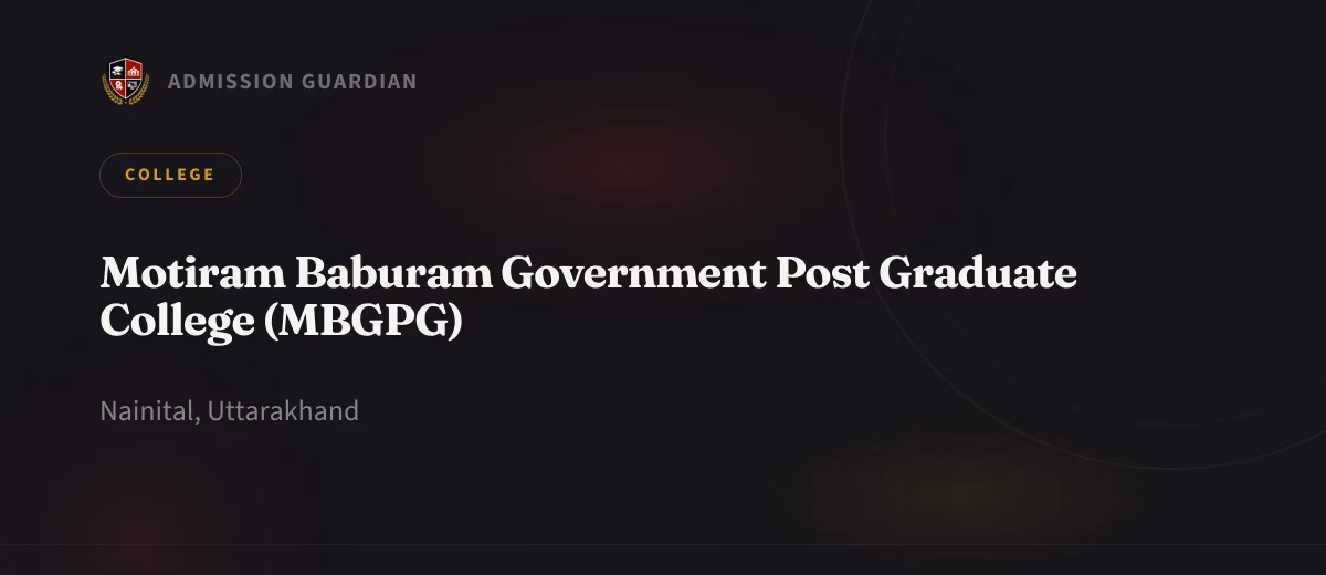 Motiram Baburam Government Post Graduate College (MBGPG) cover photo 1