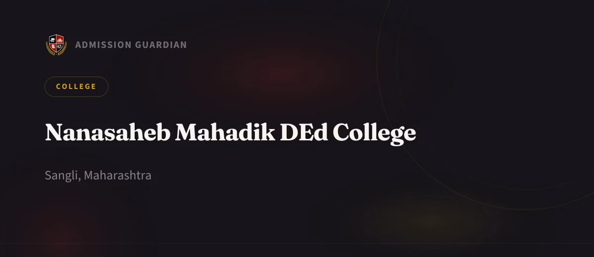 Nanasaheb Mahadik DEd College cover photo 1