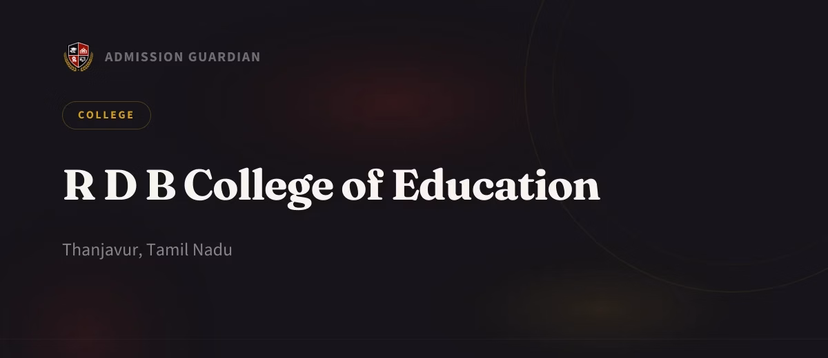 R D B College of Education cover photo 1