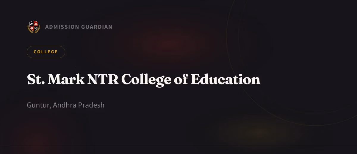 St. Mark NTR College of Education cover photo 1