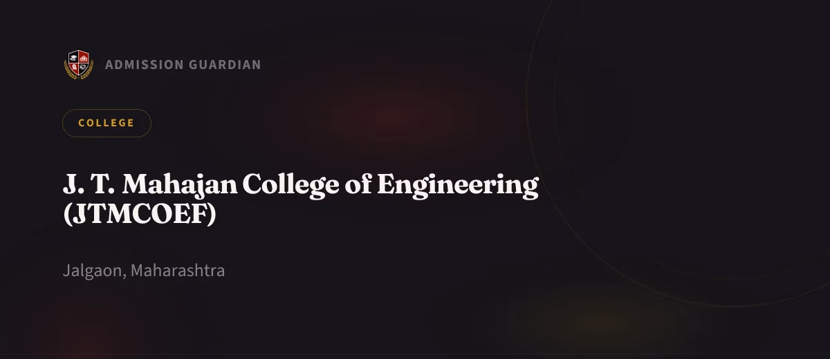 J. T. Mahajan College of Engineering (JTMCOEF) cover photo 1