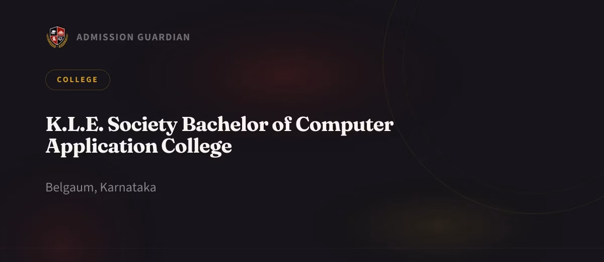 K.L.E. Society Bachelor of Computer Application College cover photo 1