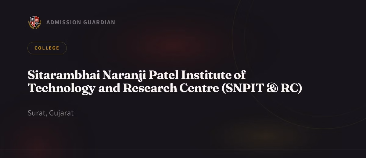Sitarambhai Naranji Patel Institute of Technology and Research Centre (SNPIT & RC) cover photo 1