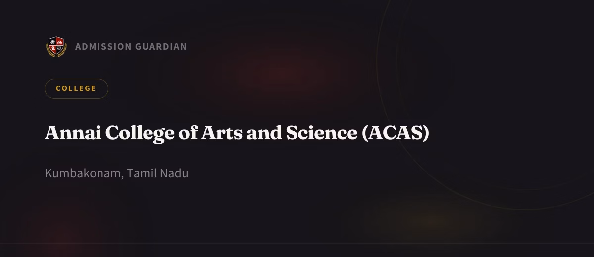 Annai College of Arts and Science (ACAS) cover photo 1