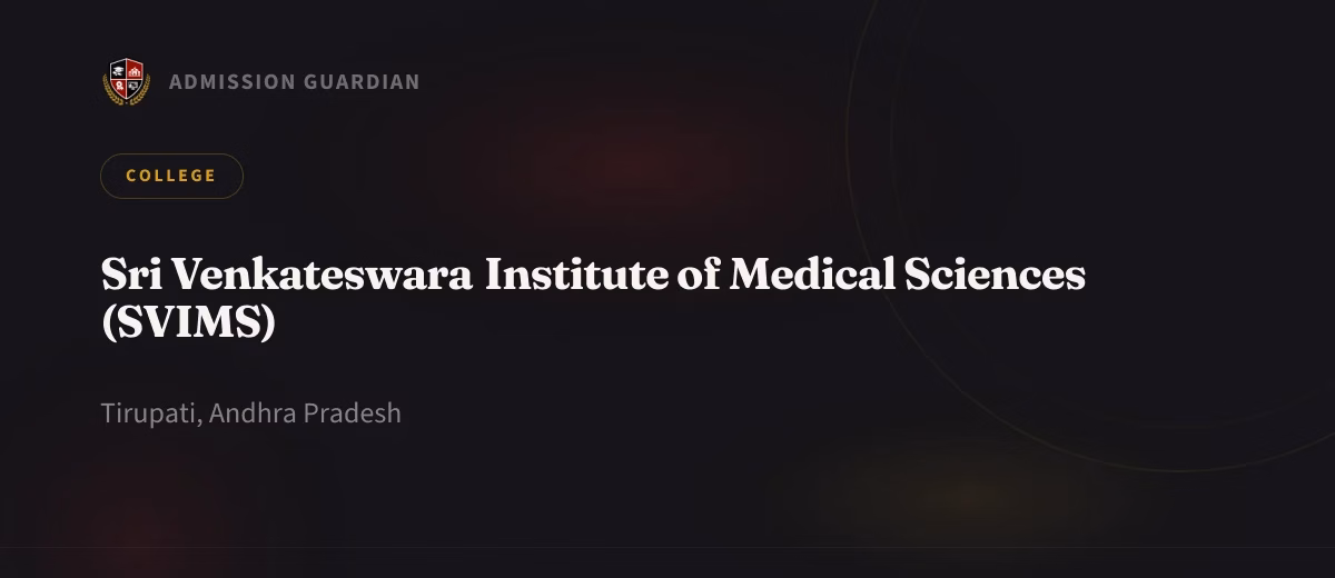 Sri Venkateswara Institute of Medical Sciences (SVIMS) cover photo 1
