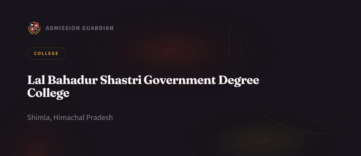 Lal Bahadur Shastri Government Degree College cover photo 1