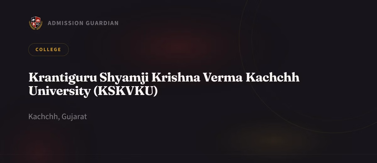 Krantiguru Shyamji Krishna Verma Kachchh University (KSKVKU) cover photo 1