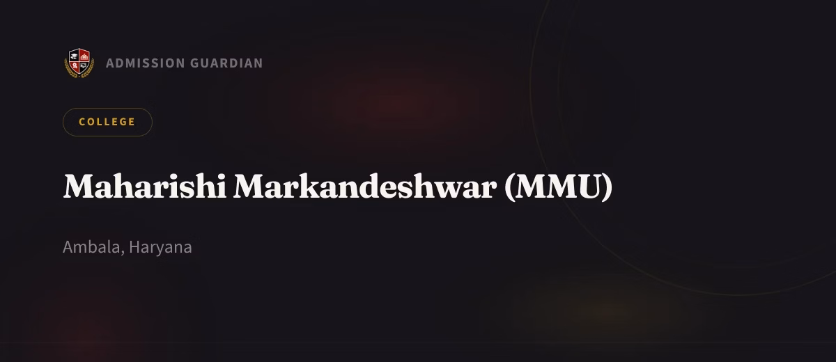 Maharishi Markandeshwar (MMU) cover photo 1