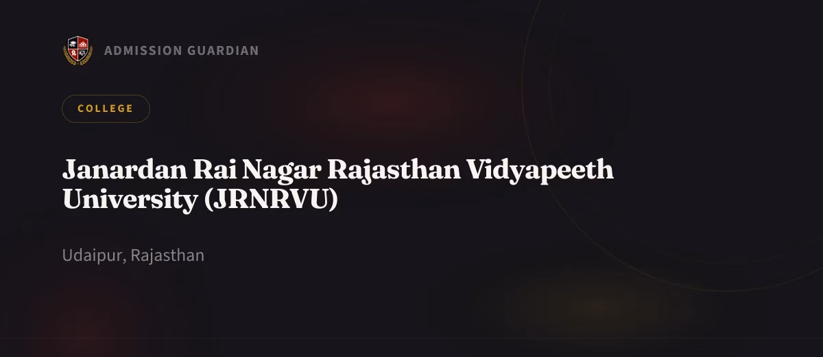 Janardan Rai Nagar Rajasthan Vidyapeeth University (JRNRVU) cover photo 1