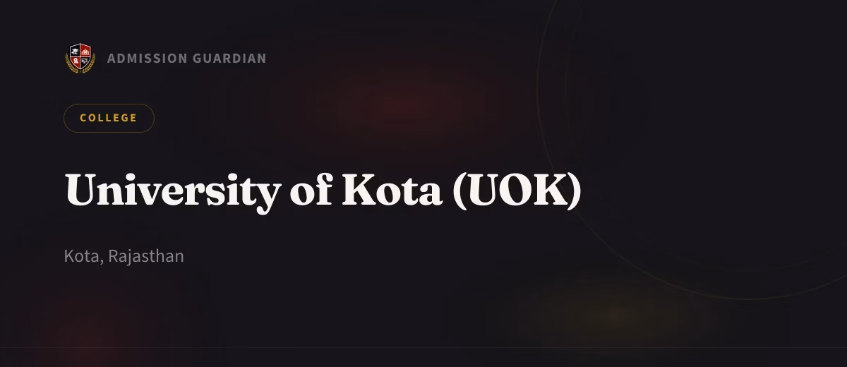 University of Kota (UOK) cover photo 1