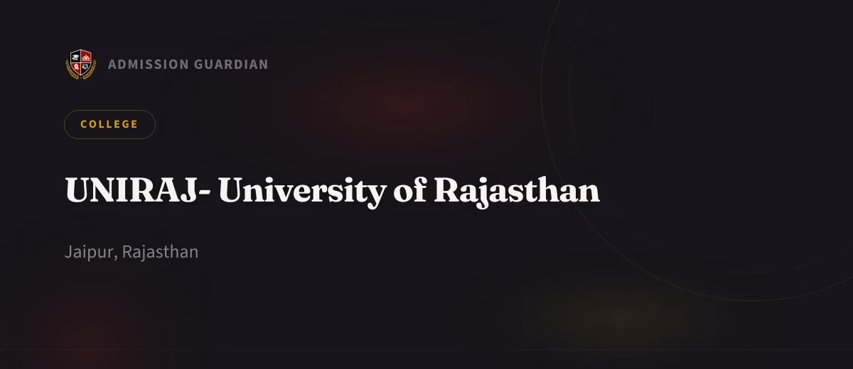 UNIRAJ- University of Rajasthan cover photo 1