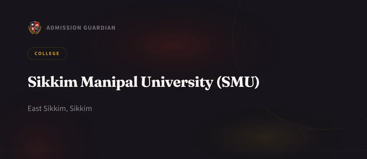 Sikkim Manipal University (SMU) cover photo 1