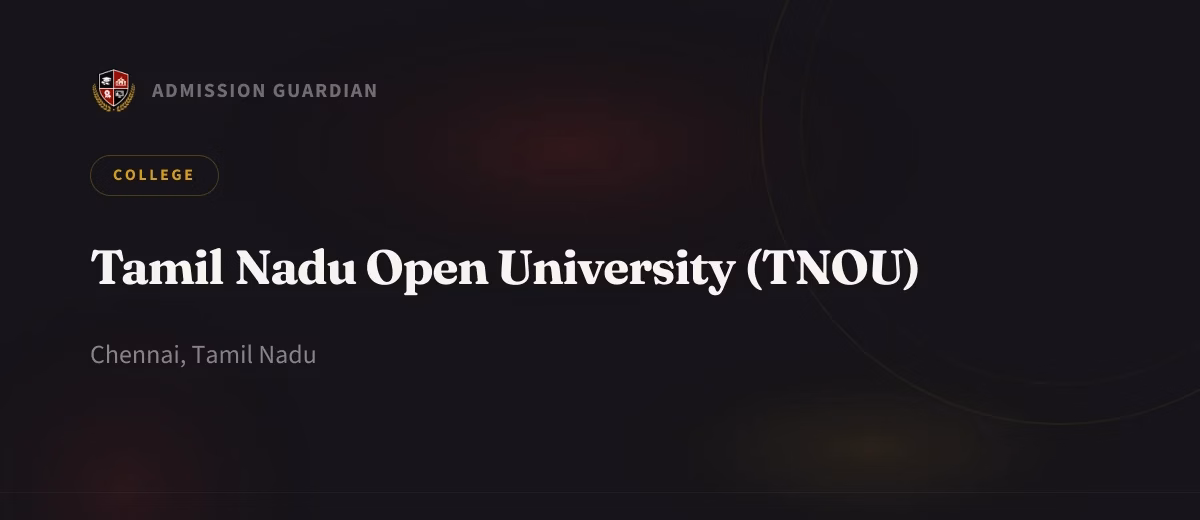 Tamil Nadu Open University (TNOU) cover photo 1