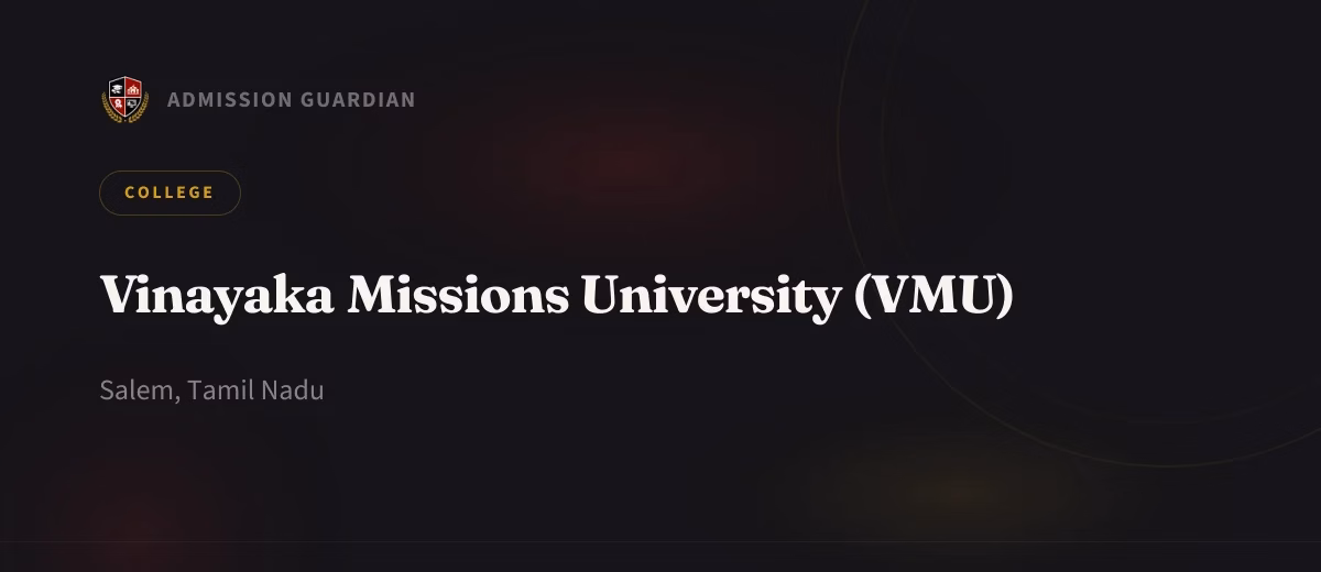 Vinayaka Missions University (VMU) cover photo 1
