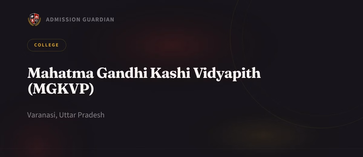 Mahatma Gandhi Kashi Vidyapith (MGKVP) cover photo 1