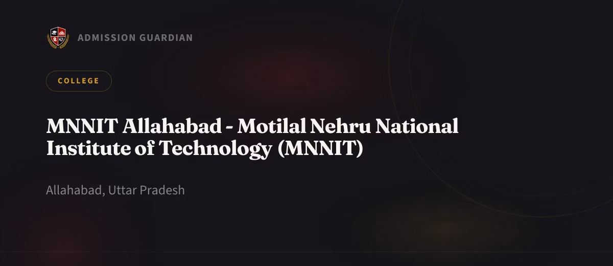 MNNIT Allahabad - Motilal Nehru National Institute of Technology (MNNIT) cover photo 1