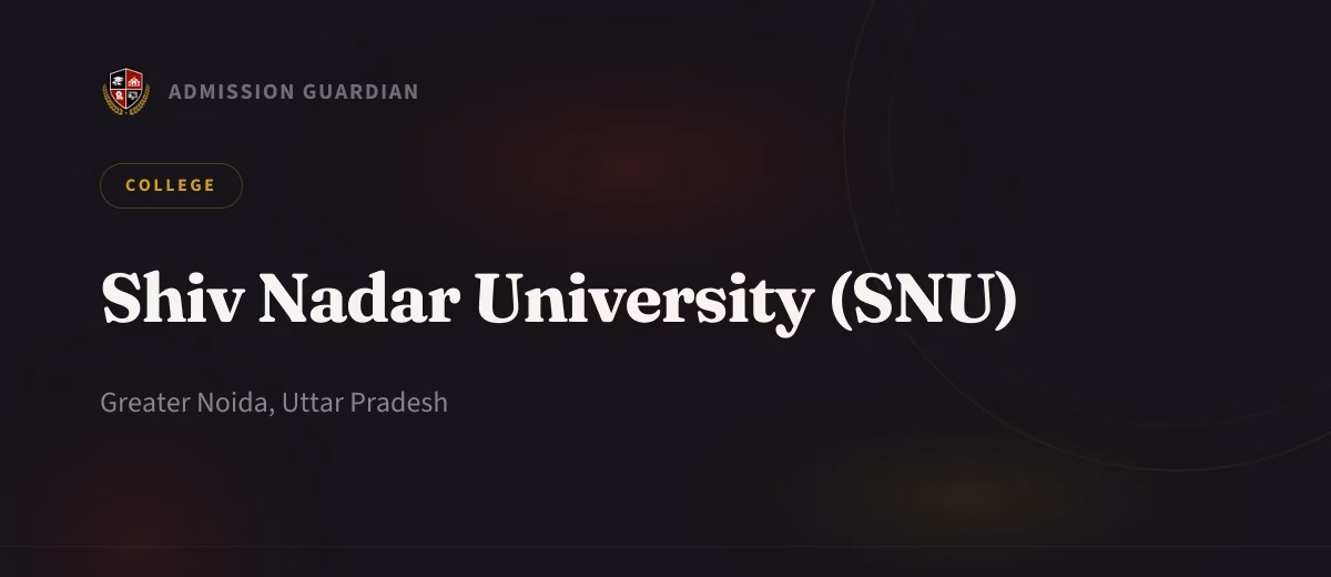 Shiv Nadar University (SNU) cover photo 1