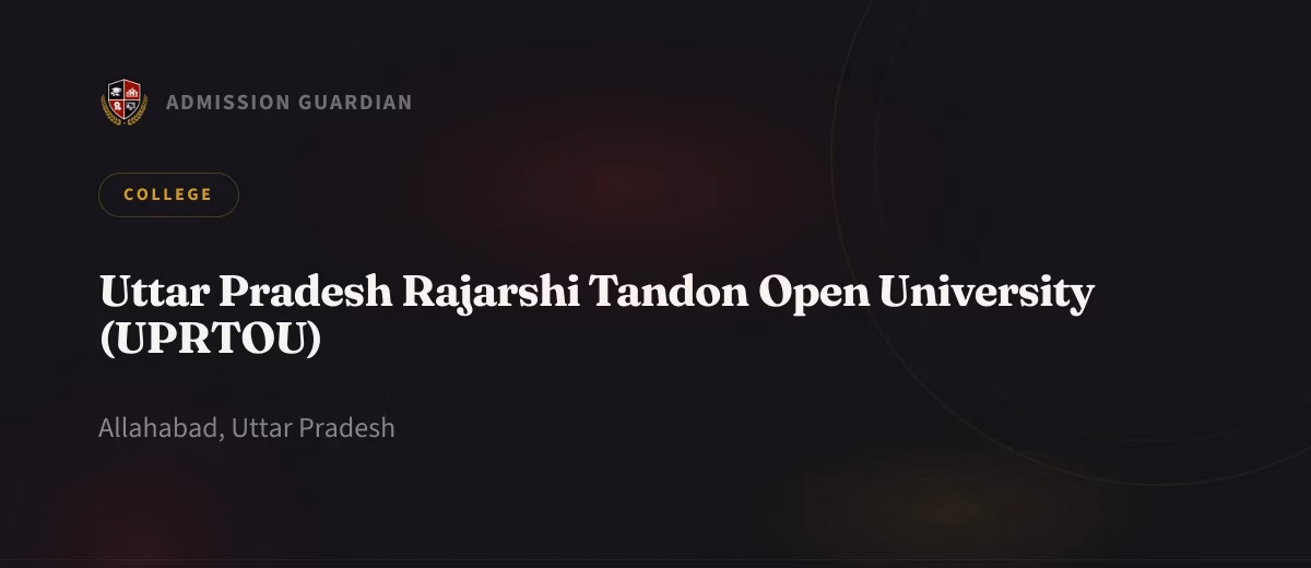 Uttar Pradesh Rajarshi Tandon Open University (UPRTOU) cover photo 1