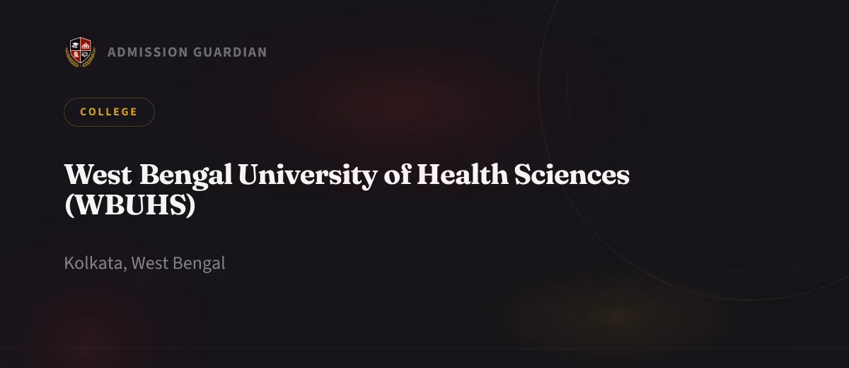 West Bengal University of Health Sciences (WBUHS) cover photo 1