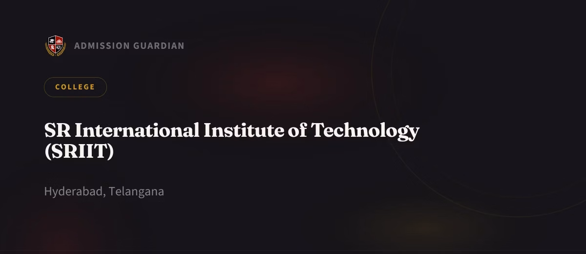 SR International Institute of Technology (SRIIT) cover photo 1