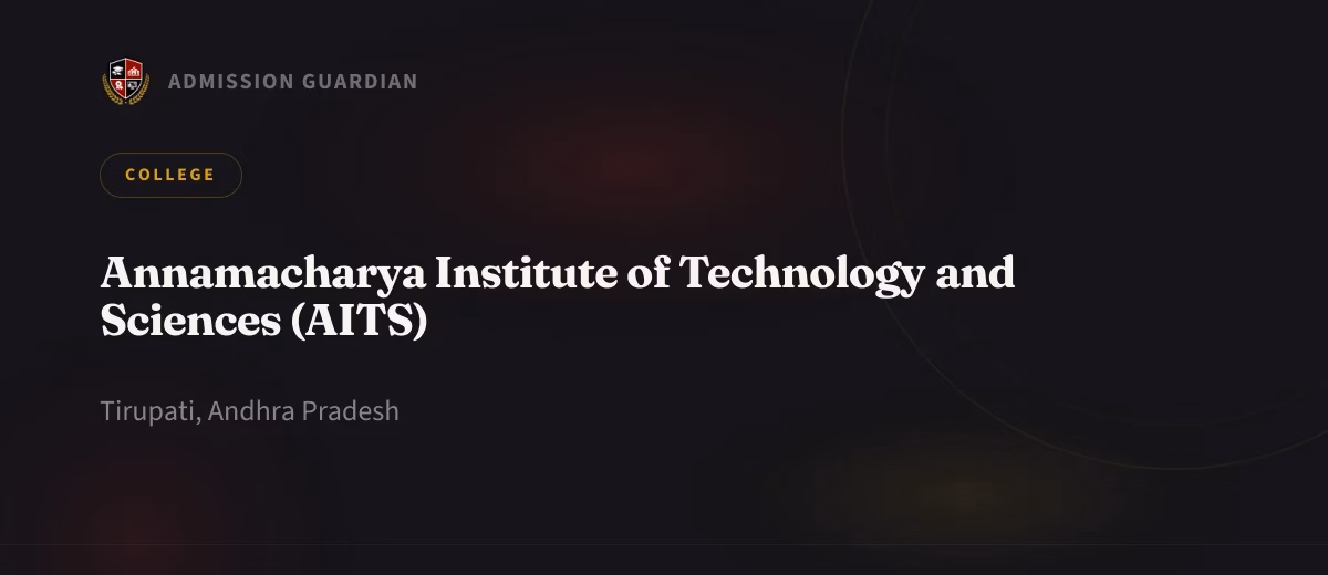 Annamacharya Institute of Technology and Sciences (AITS) cover photo 1