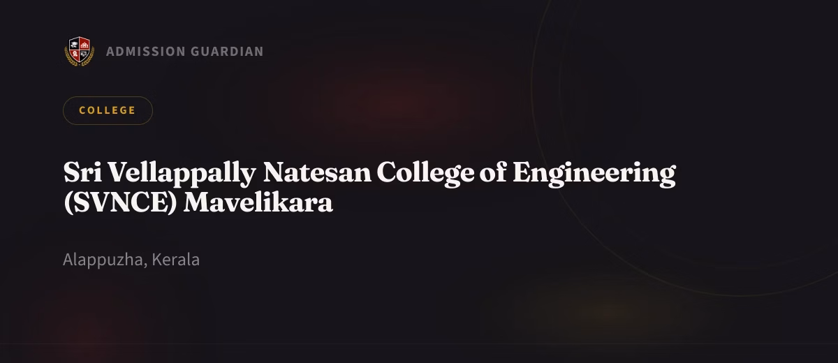 Sri Vellappally Natesan College of Engineering (SVNCE) Mavelikara cover photo 1