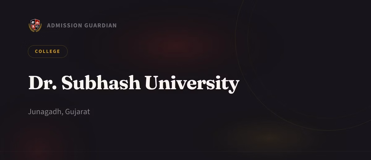 Dr. Subhash University cover photo 1