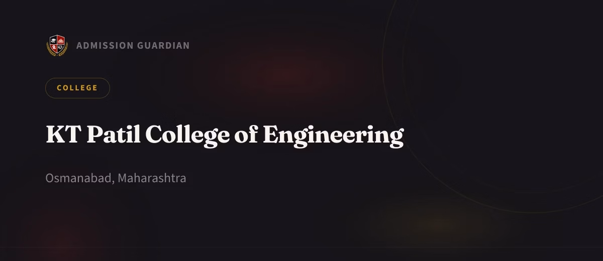 KT Patil College of Engineering cover photo 1
