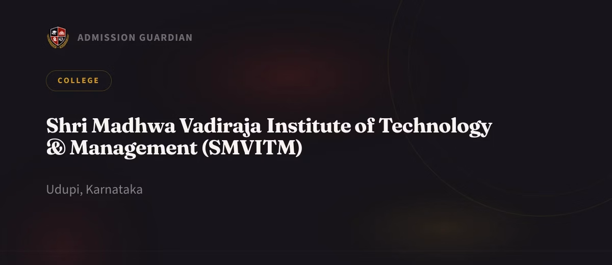 Shri Madhwa Vadiraja Institute of Technology & Management (SMVITM) cover photo 1