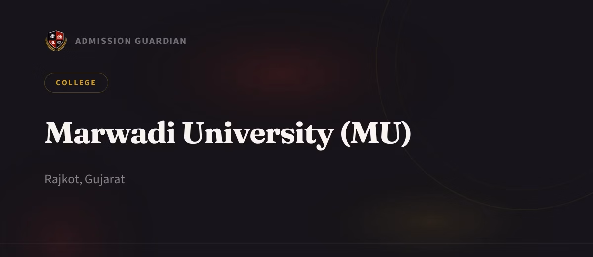 Marwadi University (MU) cover photo 1