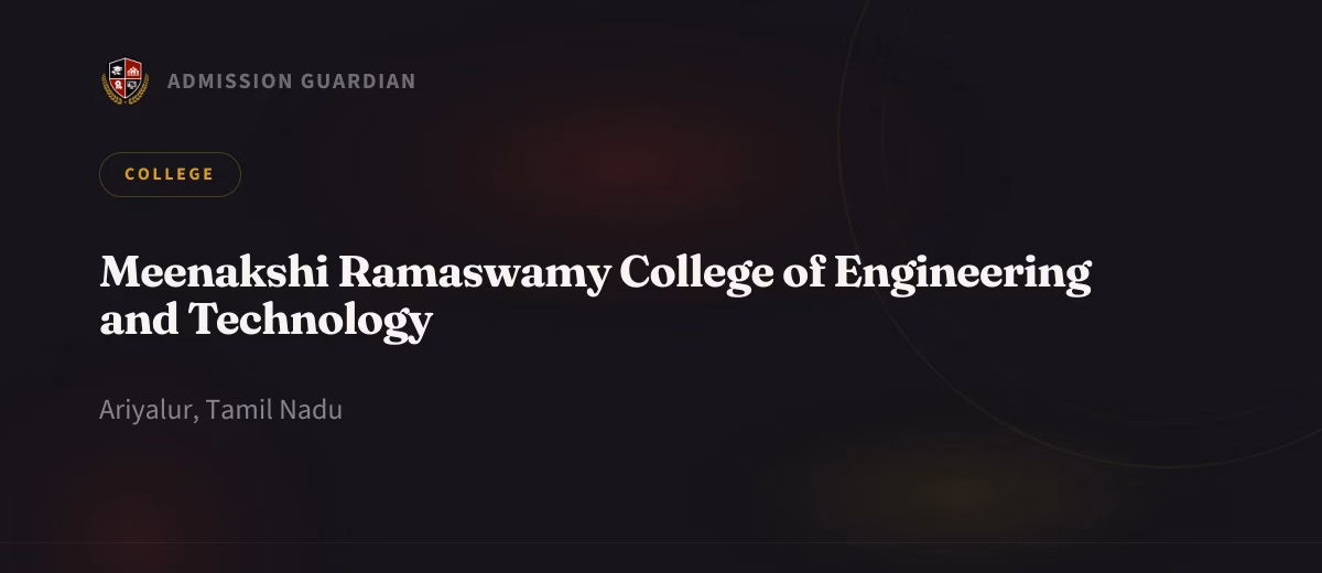 Meenakshi Ramaswamy College of Engineering and Technology cover photo 1