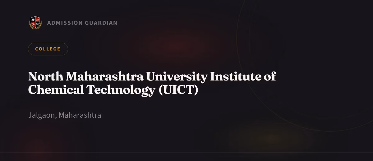 North Maharashtra University Institute of Chemical Technology (UICT) cover photo 1