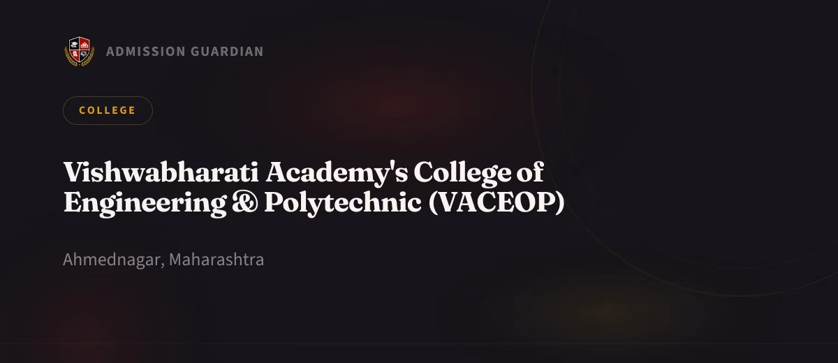 Vishwabharati Academy's College of Engineering & Polytechnic (VACEOP) cover photo 1