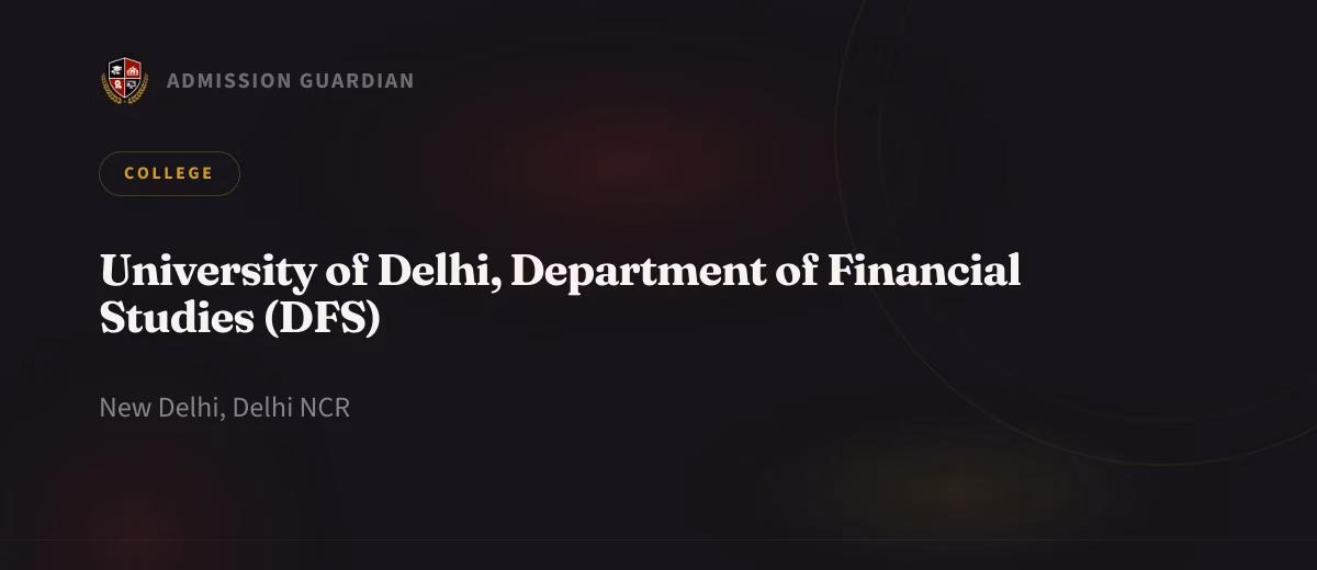 University of Delhi, Department of Financial Studies (DFS) cover photo 1
