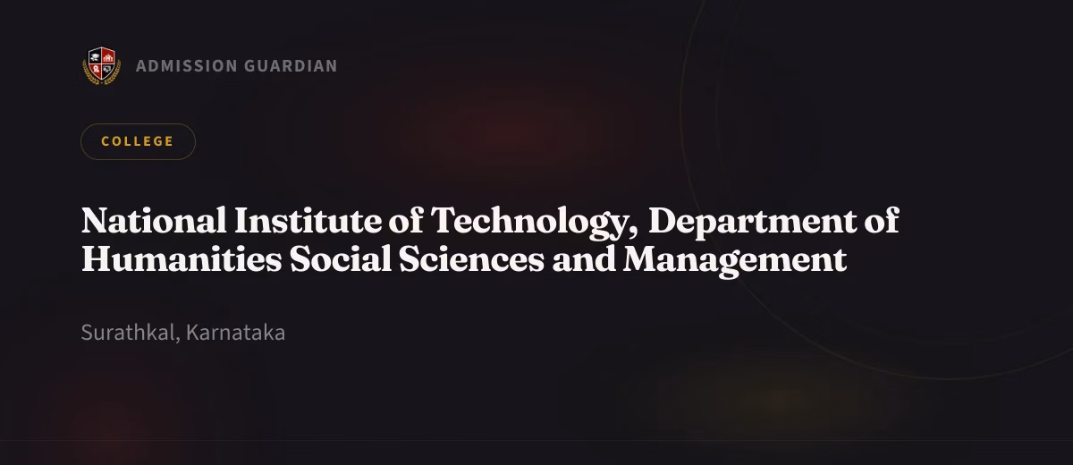 National Institute of Technology, Department of Humanities Social Sciences and Management cover photo 1