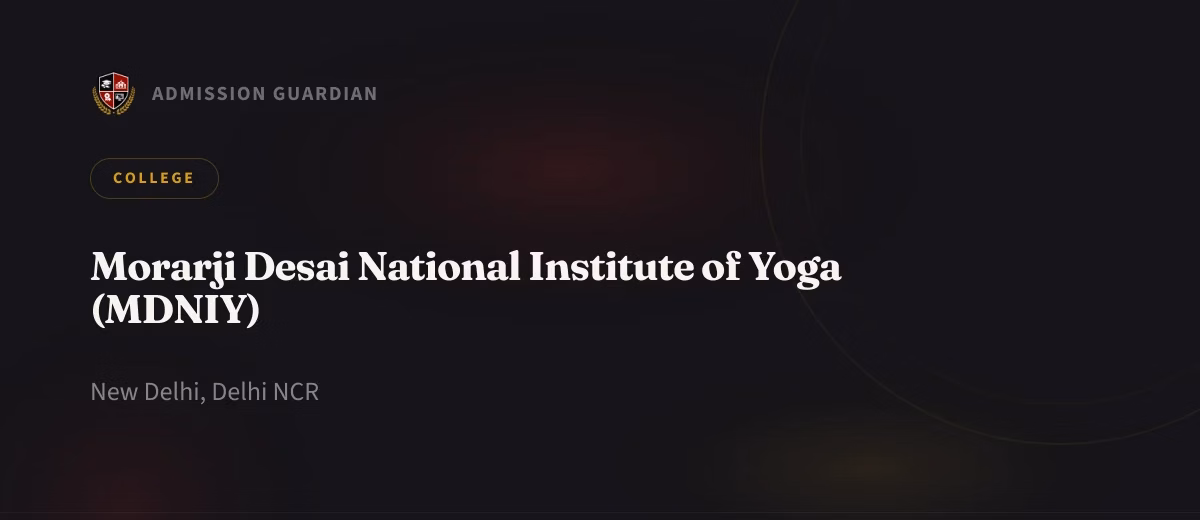 Morarji Desai National Institute of Yoga (MDNIY) cover photo 1