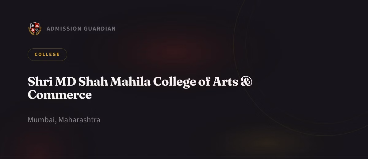 Shri MD Shah Mahila College of Arts & Commerce cover photo 1