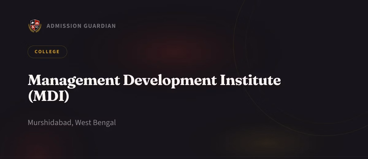 Management Development Institute (MDI) cover photo 1