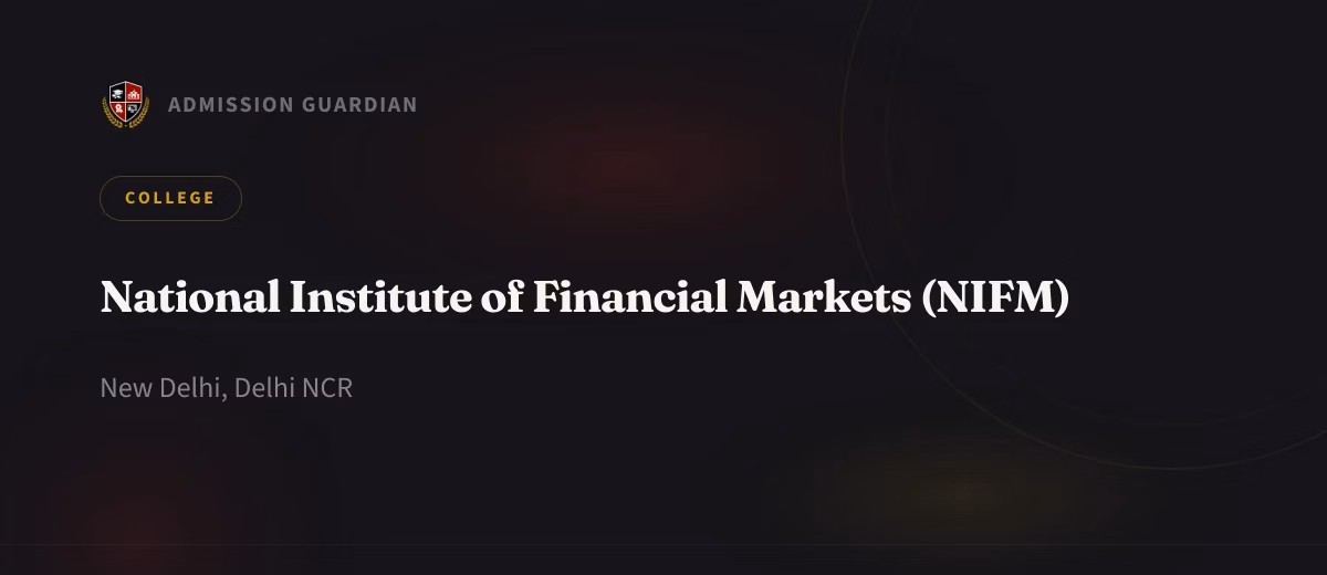 National Institute of Financial Markets (NIFM) cover photo 1