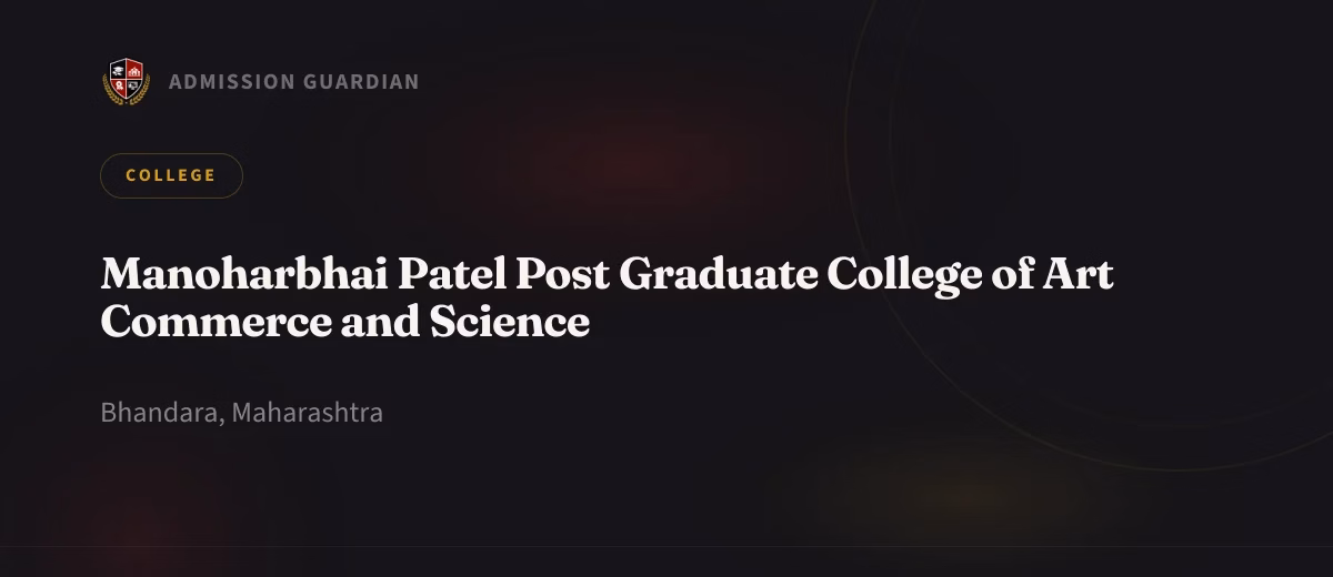 Manoharbhai Patel Post Graduate College of Art Commerce and Science cover photo 1