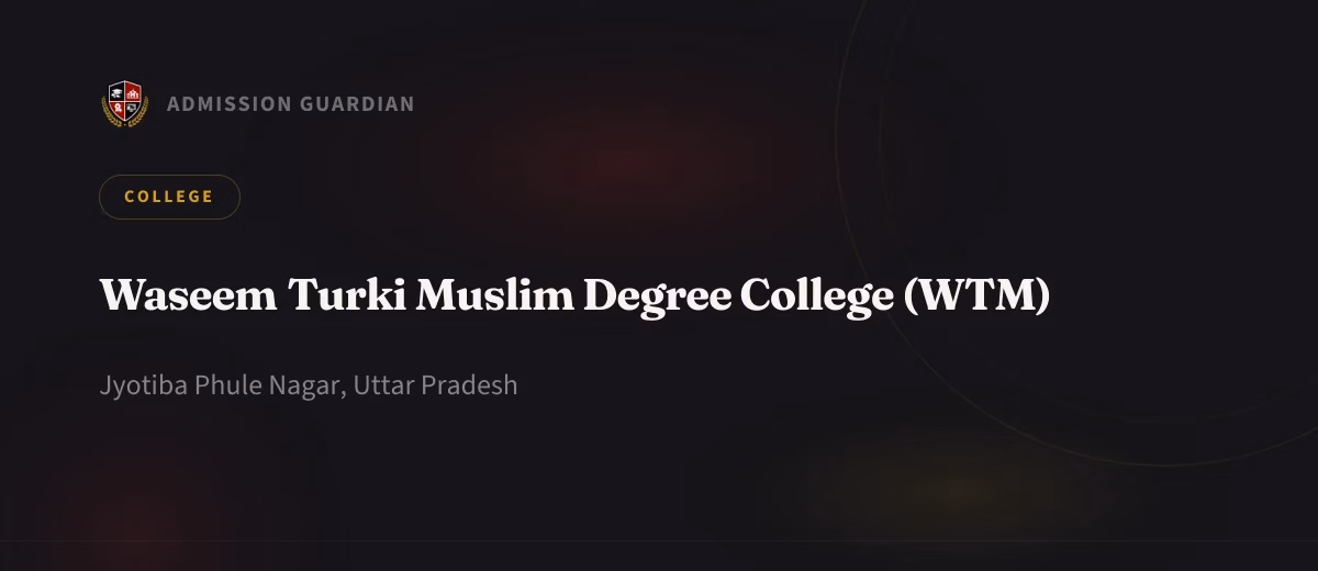 Waseem Turki Muslim Degree College (WTM) cover photo 1