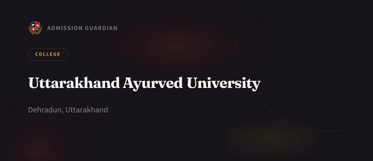 Uttarakhand Ayurved University cover photo 1