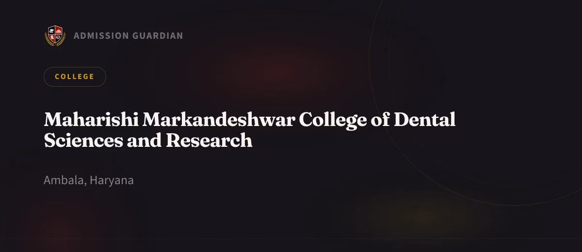 Maharishi Markandeshwar College of Dental Sciences and Research cover photo 1