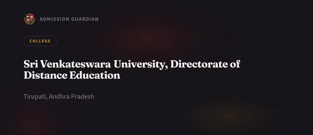 Sri Venkateswara University, Directorate of Distance Education cover photo 1