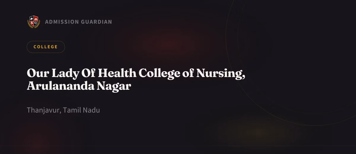 Our Lady Of Health College of Nursing, Arulananda Nagar cover photo 1