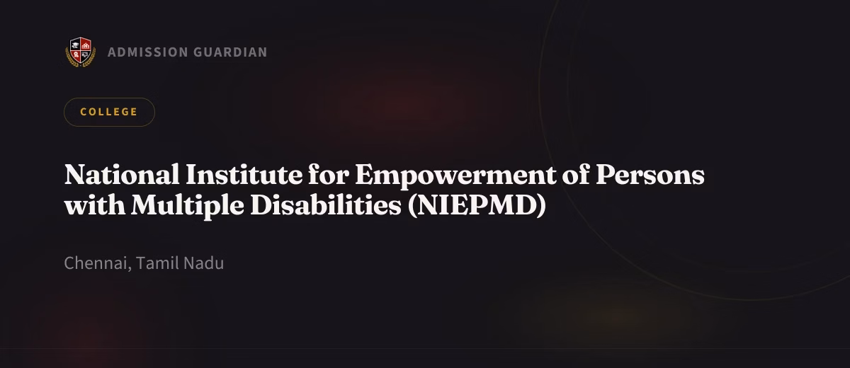National Institute for Empowerment of Persons with Multiple Disabilities (NIEPMD) cover photo 1