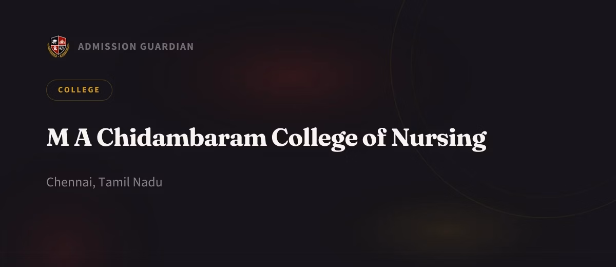 M A Chidambaram College of Nursing cover photo 1