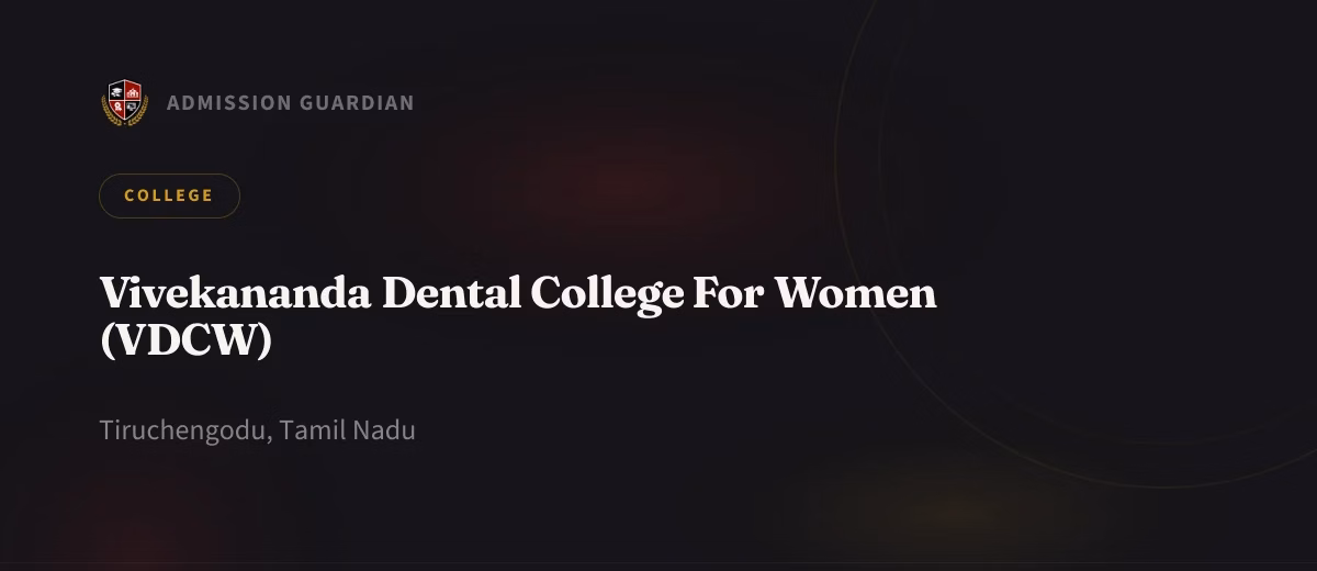 Vivekananda Dental College For Women (VDCW) cover photo 1