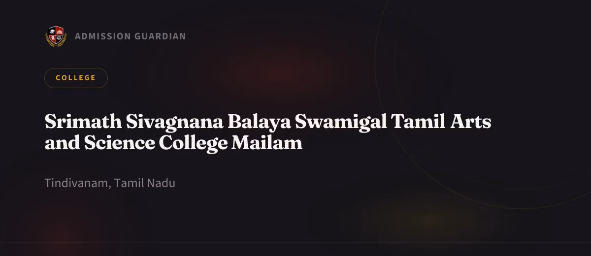 Srimath Sivagnana Balaya Swamigal Tamil Arts and Science College Mailam cover photo 1