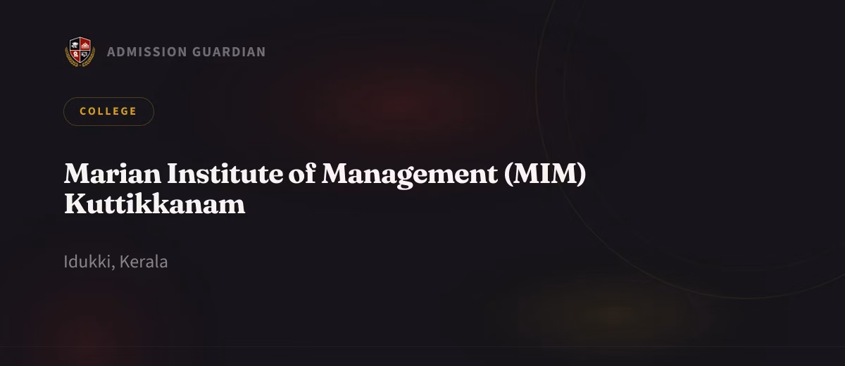 Marian Institute of Management (MIM) Kuttikkanam cover photo 1
